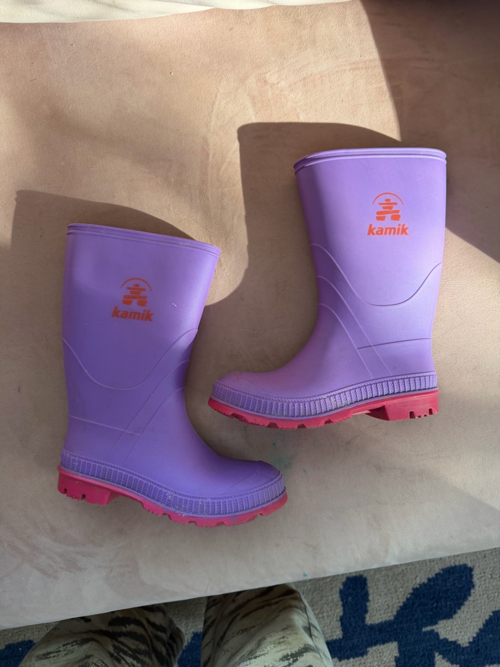 Kamik Kids Purple Boots with Pink Soles big kid 1.